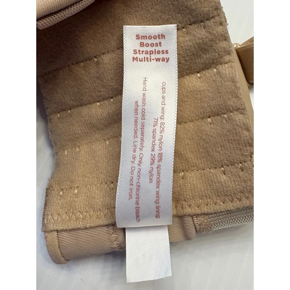 Cacique‎ Strapless Multi-way Bra Womens 40C Tan Smooth Boost Underwire Lingerie